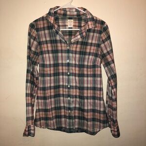 J crew plaid button up shirt